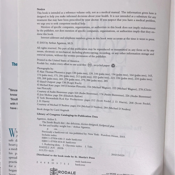 Vintage  The South Beach Diet Hard Cover Book - Picture 9 of 9